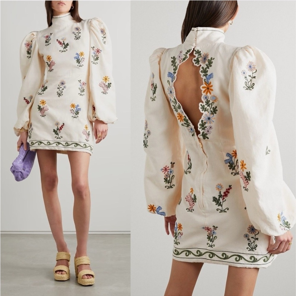 Agua by Agua Bendita Linen Mini Dress